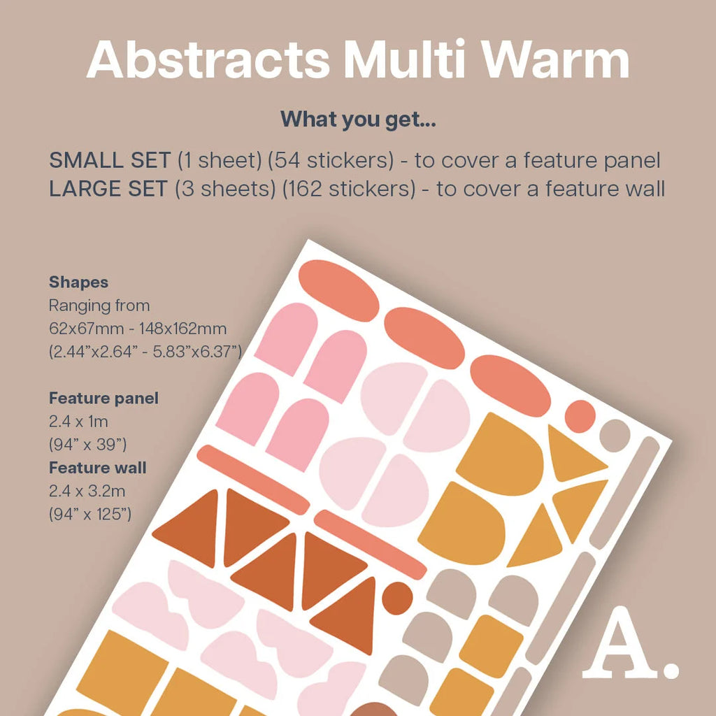 Abstracts Multi Warm Wall Decals - Decals - Abstract Shapes