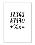 Alphabet and Numbers Print - Black Hand Font Prints Bold