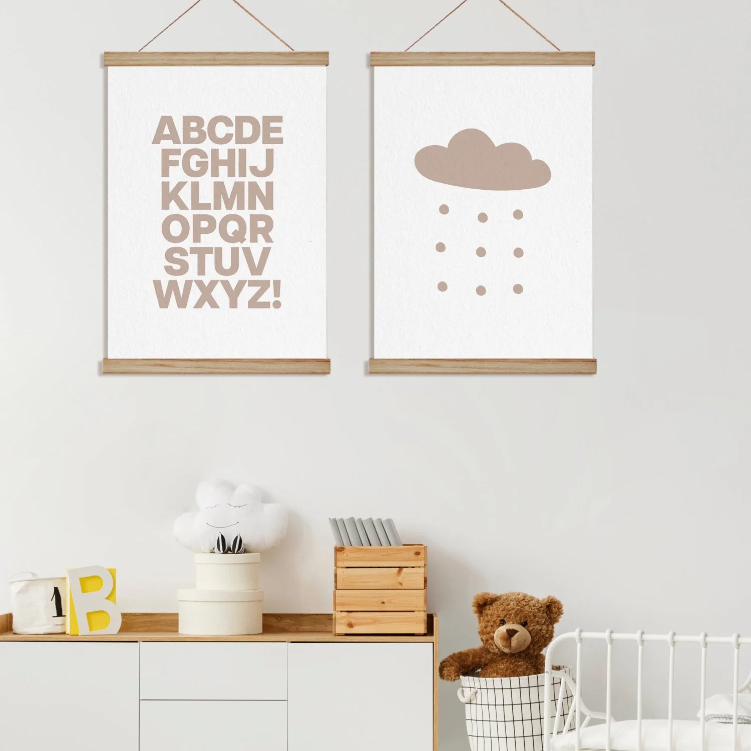 Alphabet and Rainclouds Print - Sand Prints Bold Beautiful