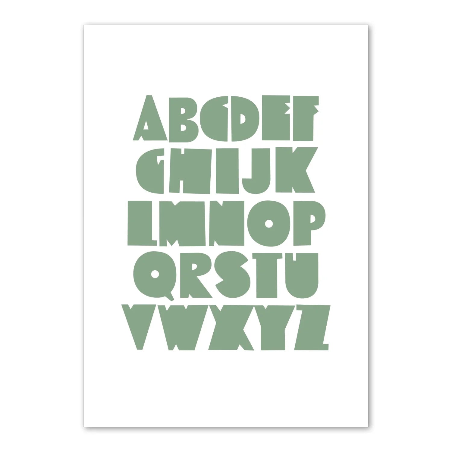 Alphabet and Toucan Print - Green Prints Animals