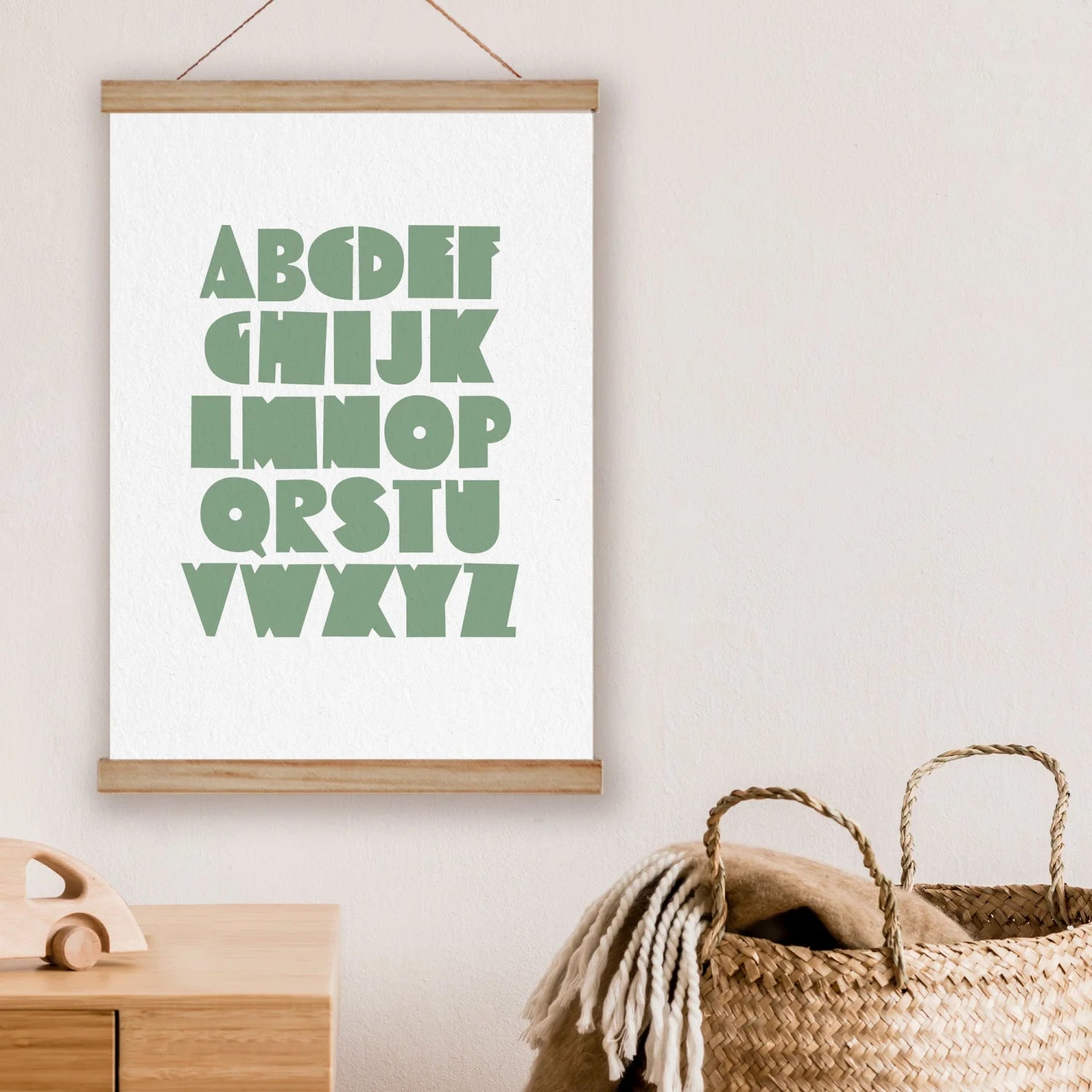 Alphabet Print - Green Prints Animals
