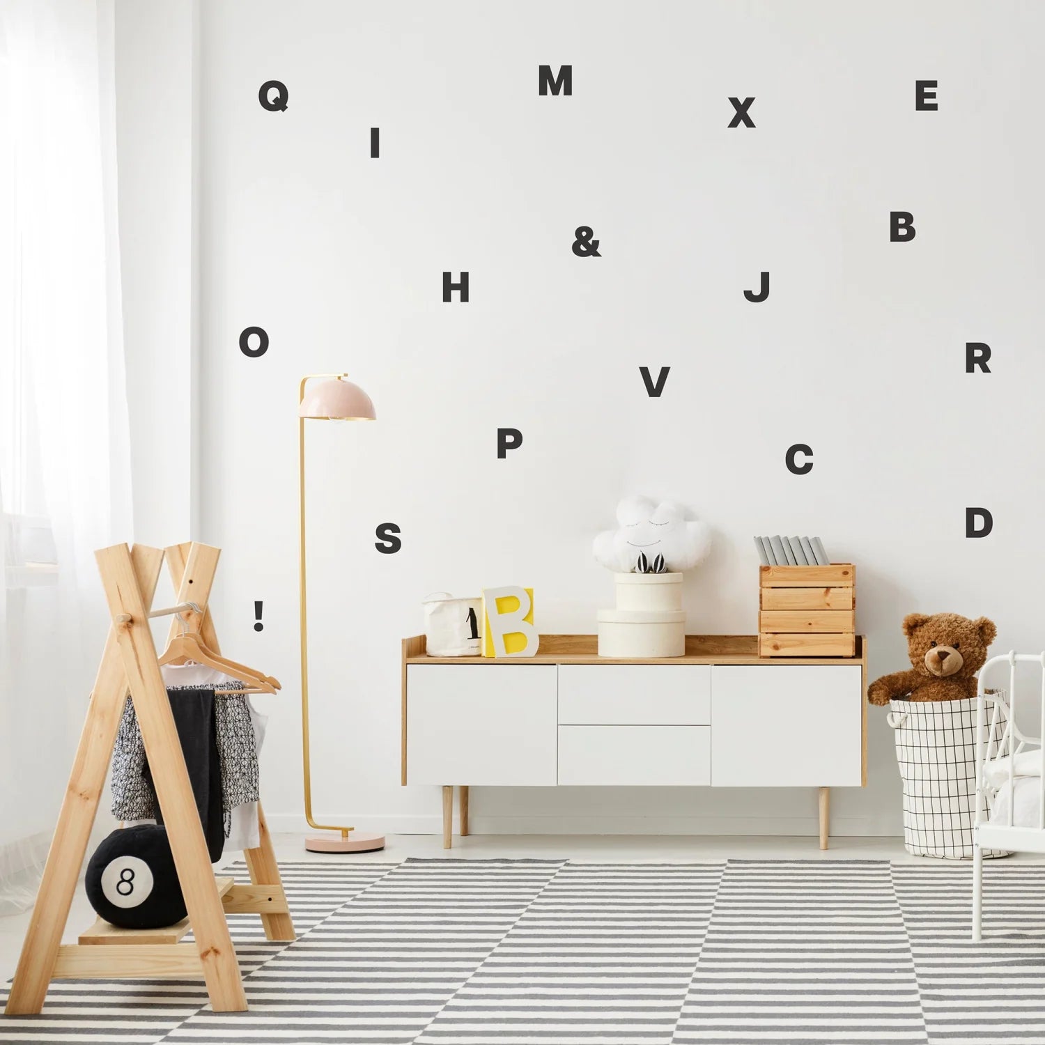 Bold Alphabet Fabric Wall Decal - Black Decals