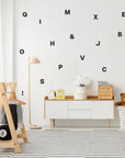 Bold Alphabet Fabric Wall Decal - Black Decals