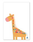 Bright Alphabet and Giraffe Print - Prints Animals