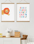 Bright Alphabet and Mr Lion Print - Prints Animals