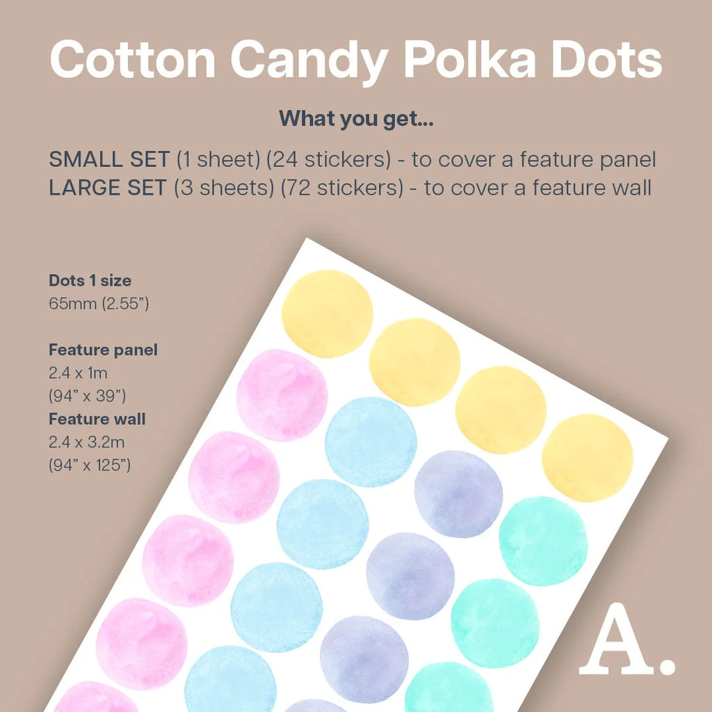 Cotton Candy Polka Dot Wall Decal - Decals Dots