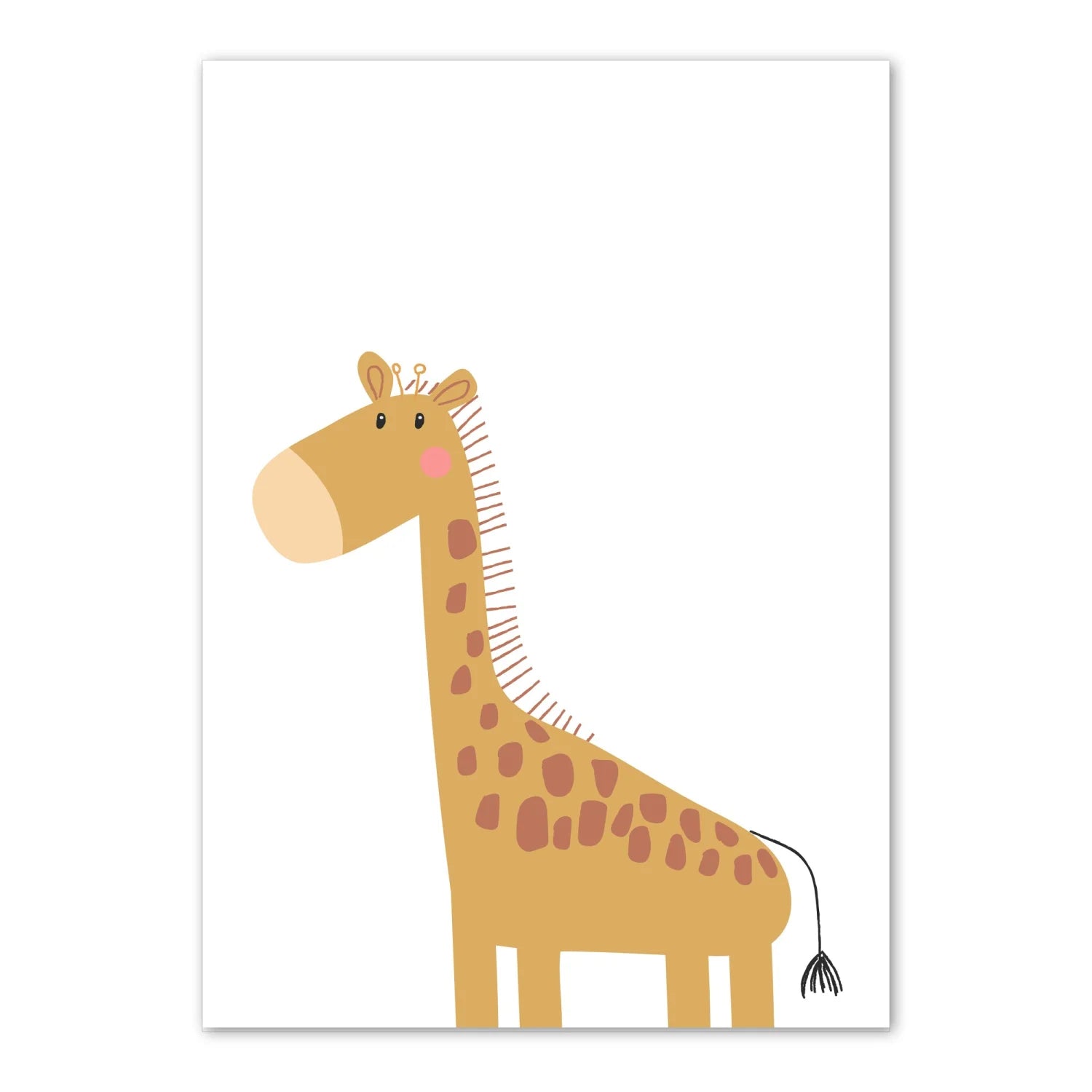 Cute Giraffe and Multi Alphabet Print - Prints Animals
