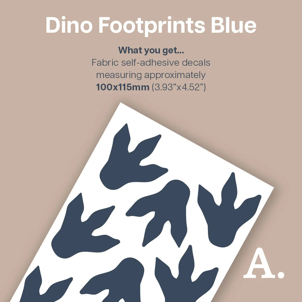 Dino Footprints Wall Decals - Blue Abstract Shapes