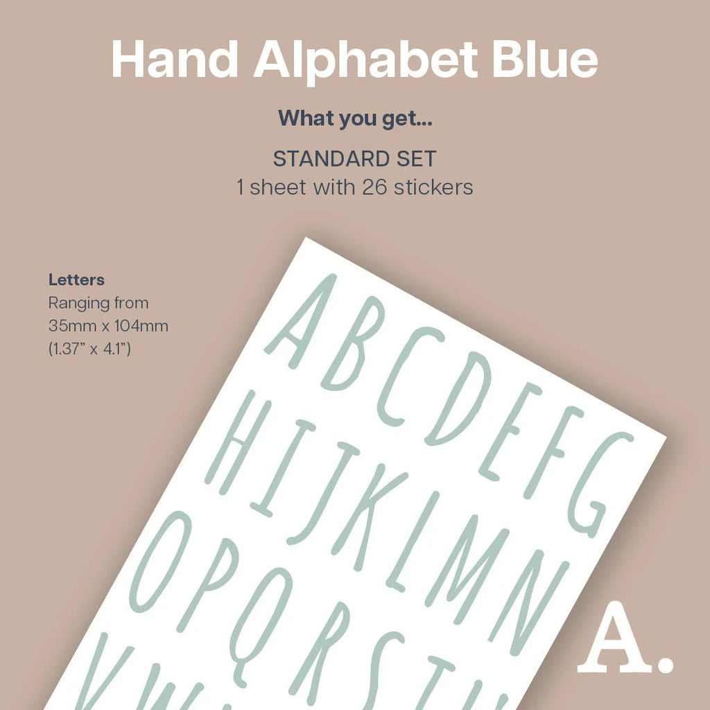 Hand Alphabet Wall Decal - Dreamy Blue Decals