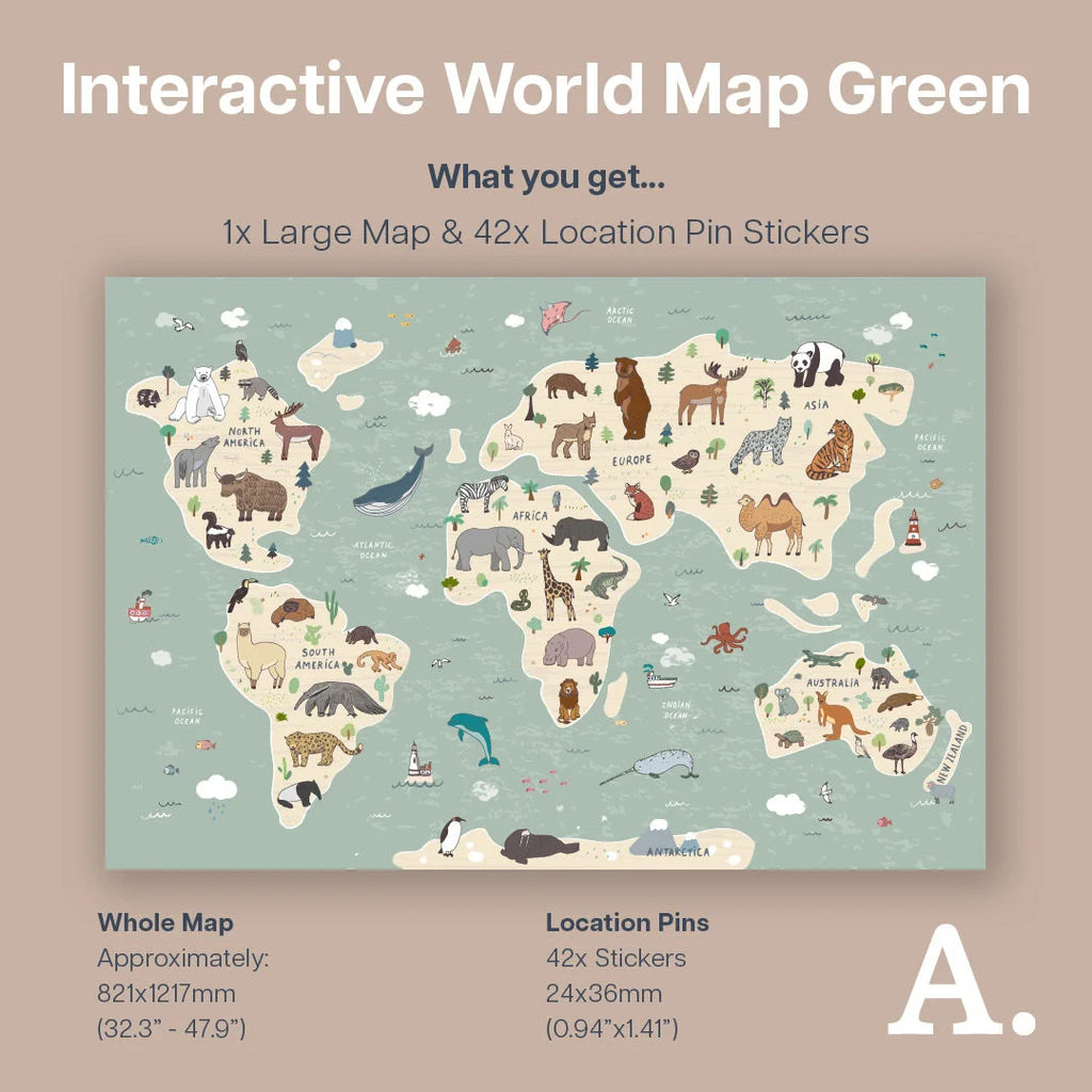 Interactive World Map - Green - Decals - Maps