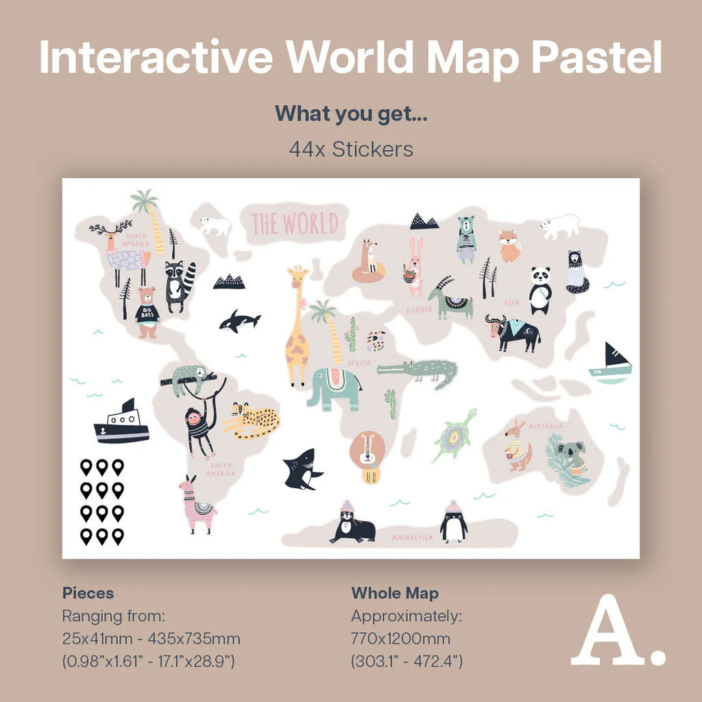 Interactive World Map - Pastel - Decals - Maps