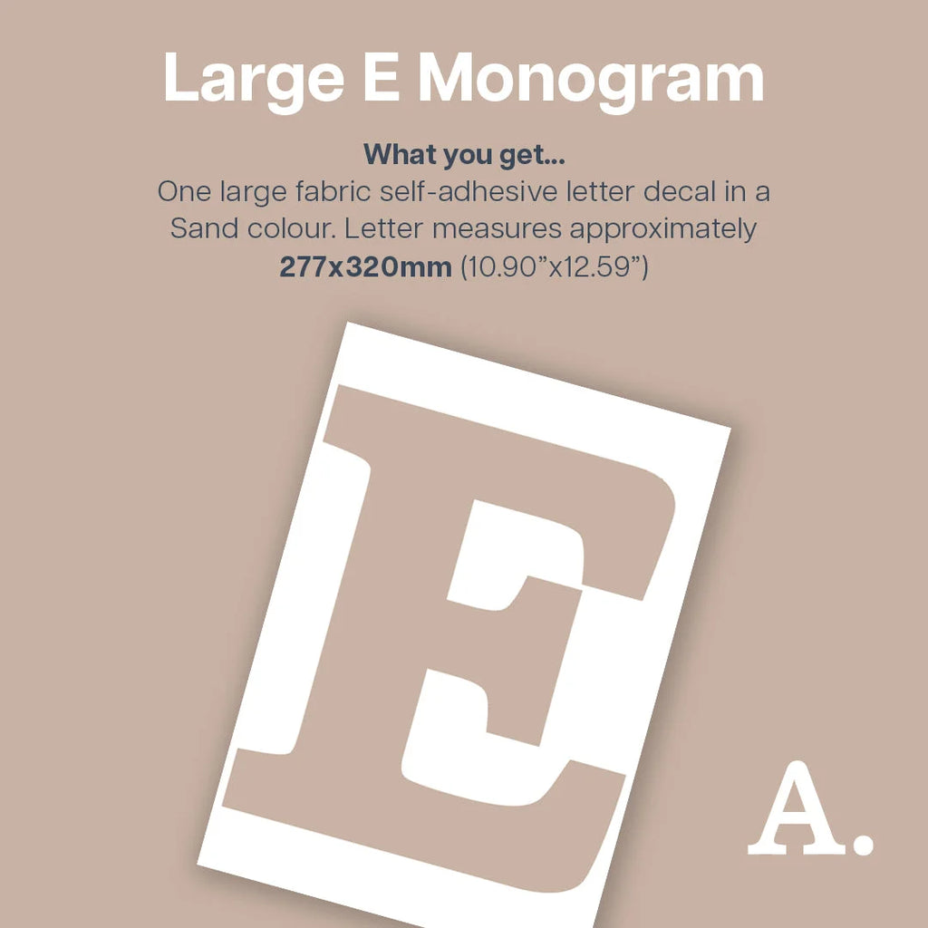 Letter E Monogram Decal - Decals Personalisation
