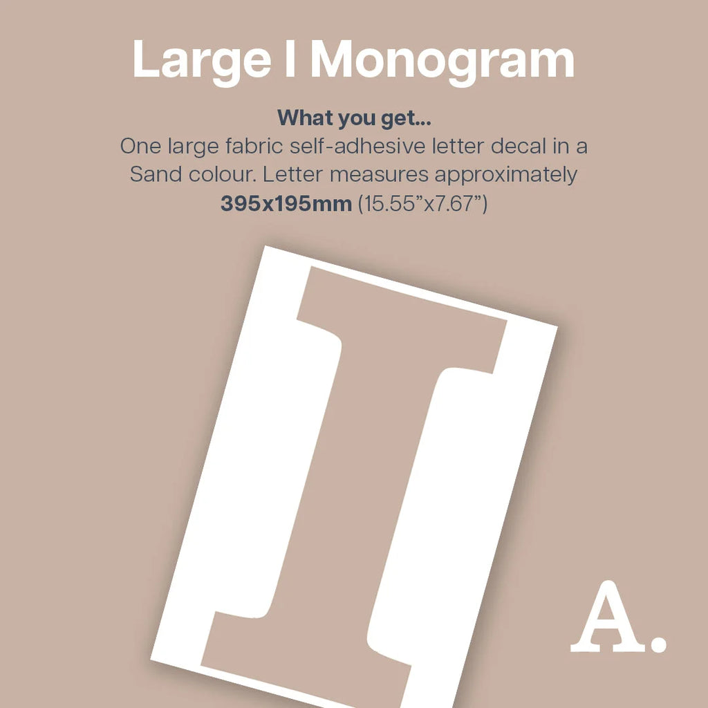 Letter I Monogram Decal - Decals Personalisation