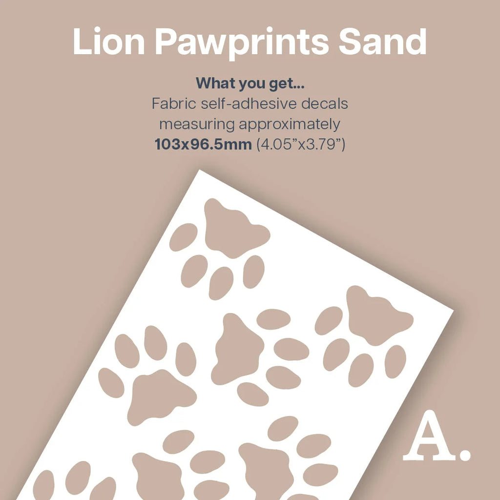 Lion Paw Print Wall Decals - Sand Abstract Shapes