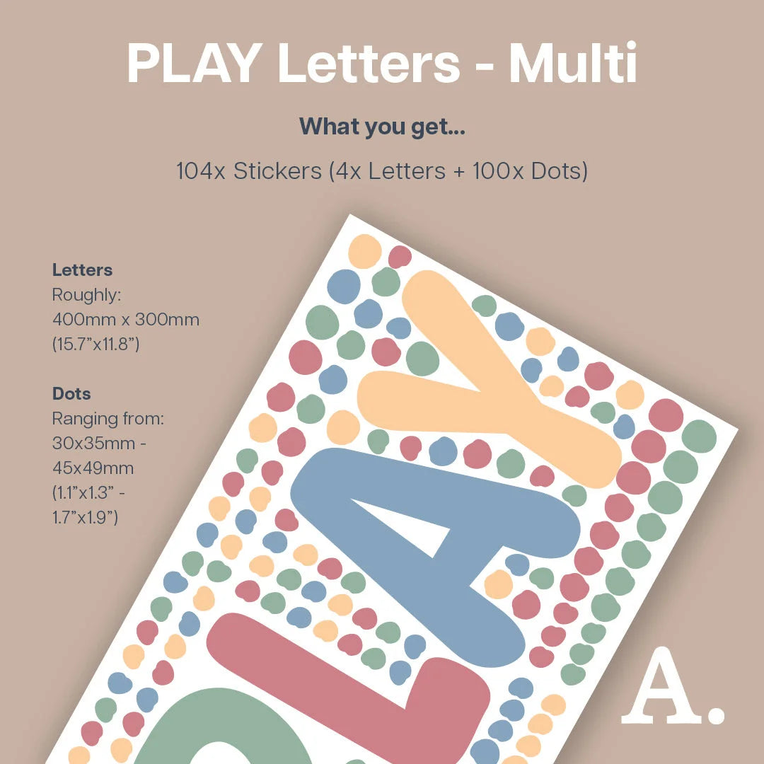 PLAY Letters - Multi - Decals - Alphabet