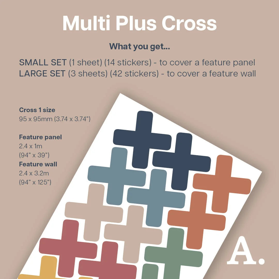 Plus Cross Wall Decal - Multi Colours Decals Abstract Shapes