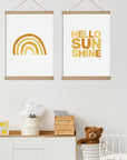 Rainbow Sun and Hello Sunshine Print - Prints Boho Love