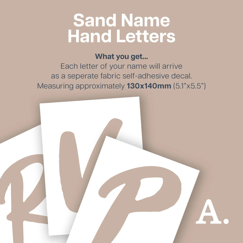 Sand Personalised Hand Letters - Decals Personalisation