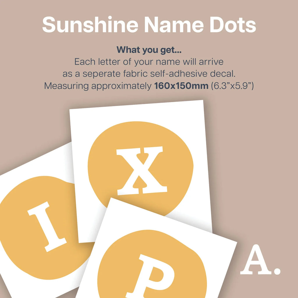 Sunshine Personalised Name Dots - Decals Personalisation