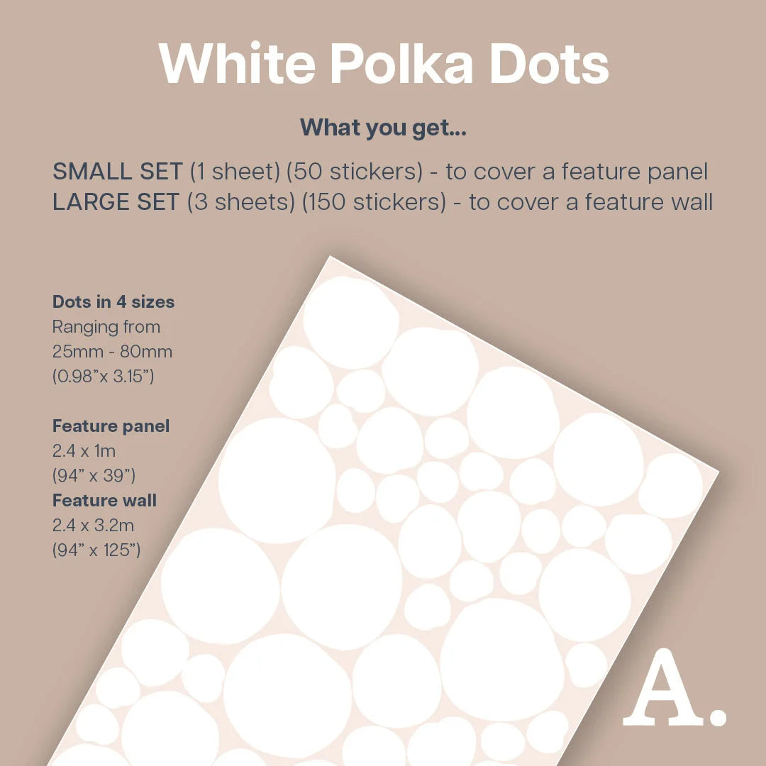 White Polka Dot Wall Decal - Decals Dots