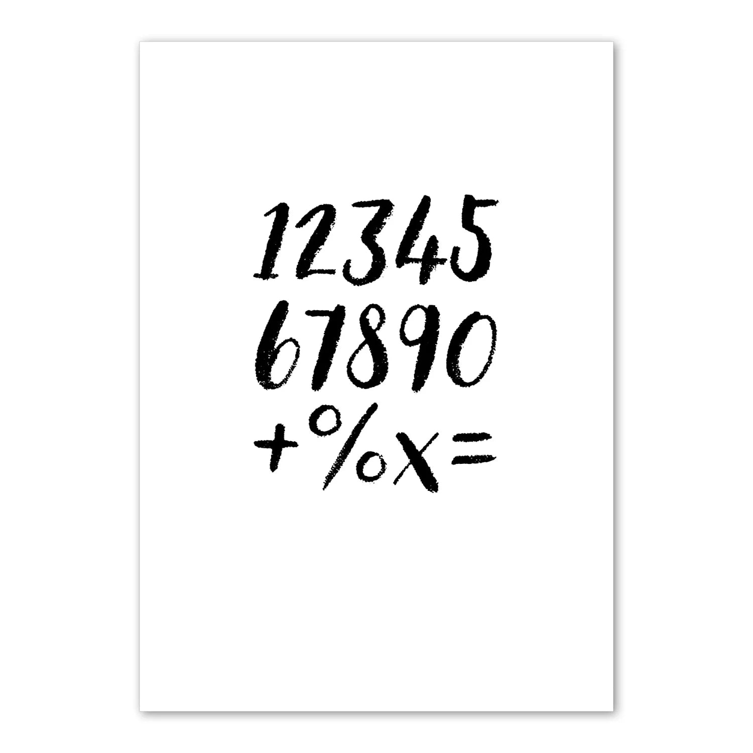 Wonderful Alphabet and Numbers Print - Black Hand Font