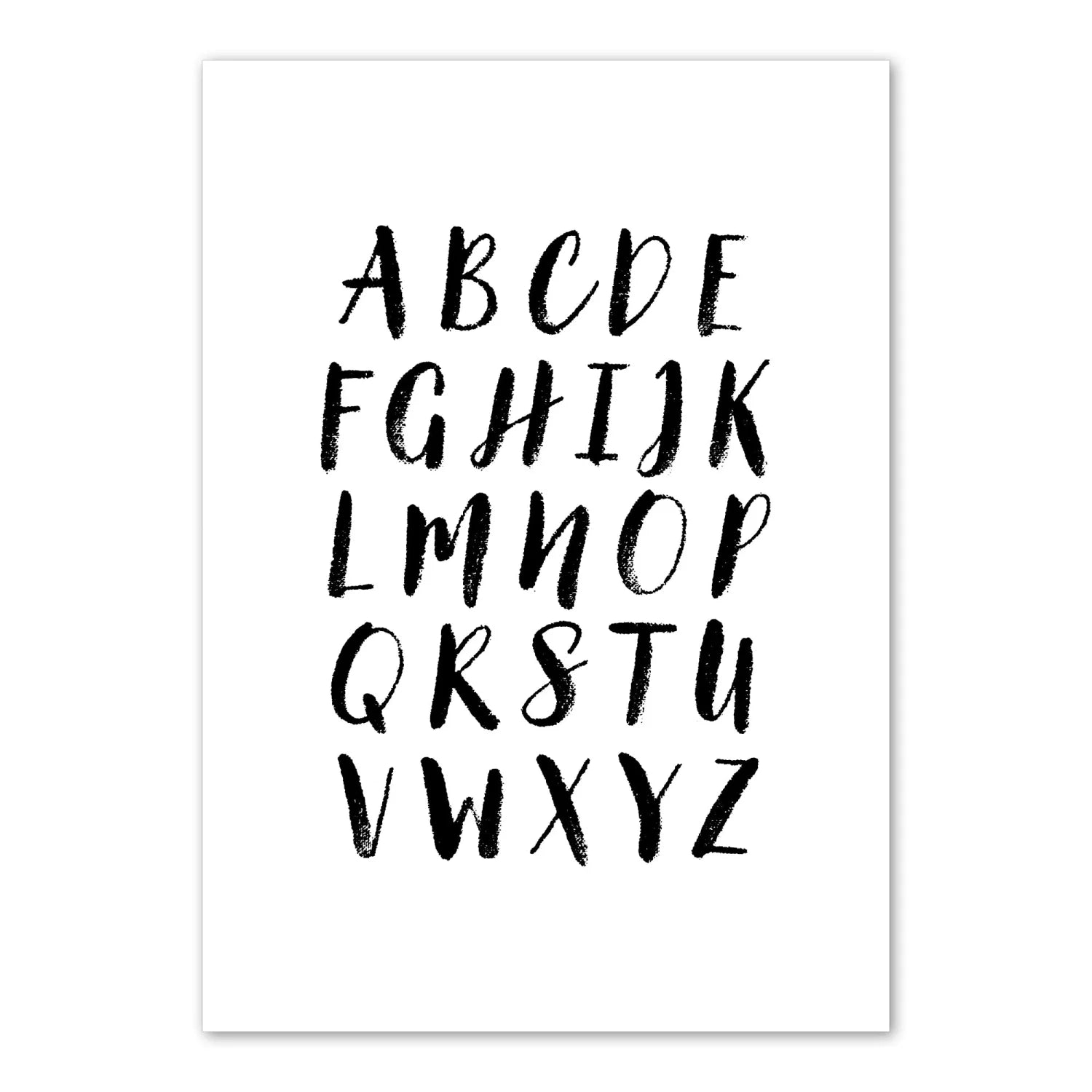 Wonderful and Alphabet Print - Black Hand Font Prints Bold
